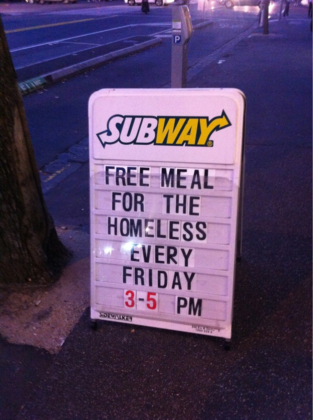 This sign at an awesome Subway restaurant. 