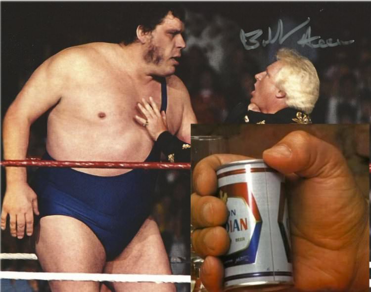 In professional wrestling, Andre the Giant's hand size was measured at 16 inches (40.6 centimeters) and wore a shoe size of 24.