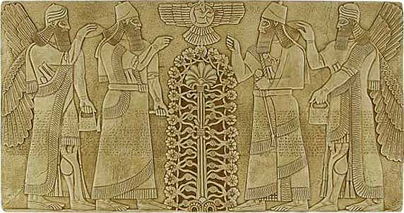 “Tree of Life”, notice the symbol at the top of the tablet, an object which closely resembles the Egyptian sun-disk. This ancient symbol has many theorized meanings, including the Sun and enlightened knowledge held and passed down by the royal lineage for millennia.