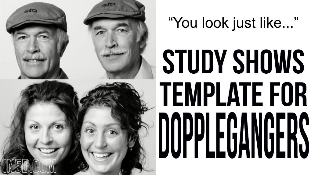 You Look Just Like..... Study Shows Template For Dopplegangers in5d in 5d in5d.com www.in5d.com 