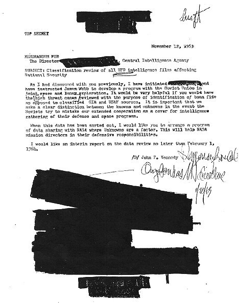 Secret Memo Shows JFK Demanded UFO Files 10 Days Before Assassination