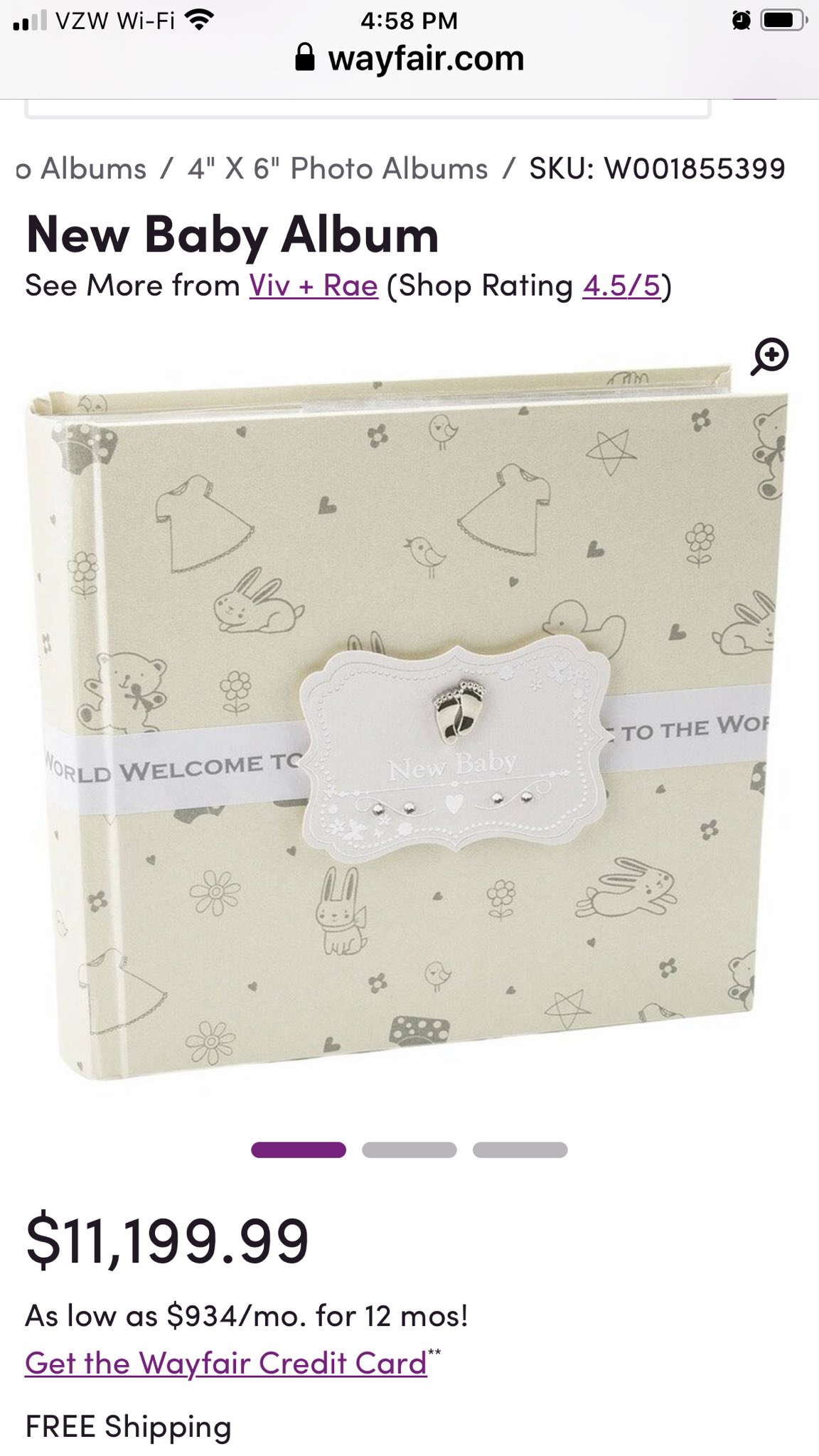 A baby album for $11,199.99