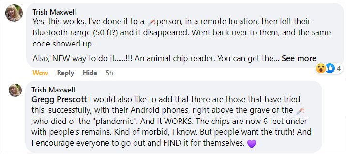 According to one of my followers, Trish Maxwell, you may want to try using an animal chip reader.