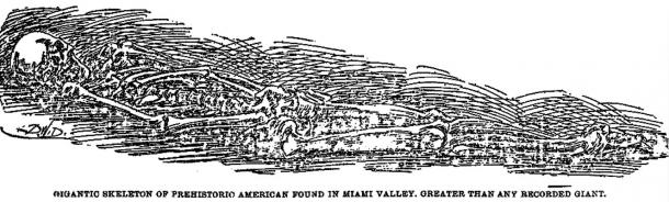 Figure 11: Illustration of over 8-foot skeleton discovered near Miamisburg.