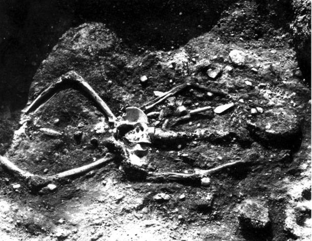 Figure 6: 7ft 2 inch skeleton with top part of skeleton burnt.