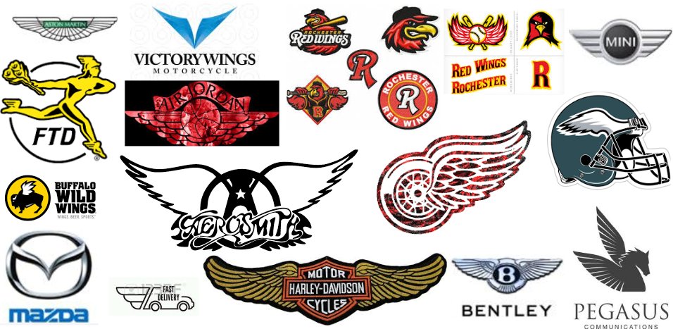 Many corporate logos and superheroes of today have wings attached to them.