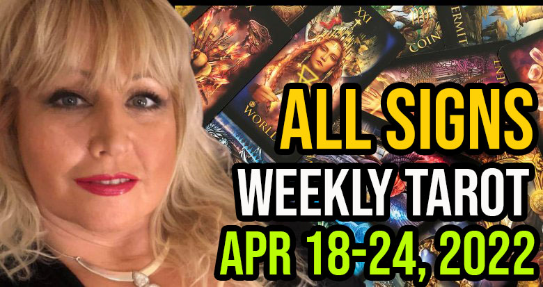 Weekly Tarot Card Reading Apr 18-24, 2022 by Alison Prescott All Signs PsychicAlly Ali Prescott gives you free step by step weekly tarot predictions linked to Finance and Love for the Beginning, Middle and End of this week.