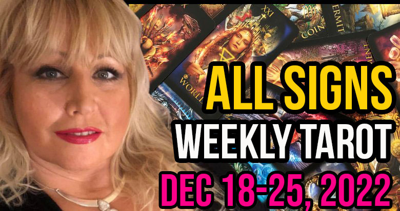 Dec 18-25, 2022 Weekly Tarot PsychicAlly Astrology Forecast All Signs free step by step weekly tarot predictions linked to Finance and Love for the Beginning, Middle and End of this week.